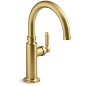 Kohler Edalyn by Studio McGee 1.5 GPM Single Hole Bar Faucet Vibrant Brushed Moderne Brass