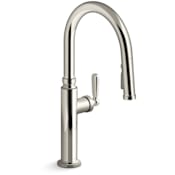 Kohler Edalyn by Studio McGee 1.5 GPM Single Hole Pull Down Kitchen Faucet with Boost Spray, DockNetik, ProMotion, and MasterClean Technologies Vibrant Polished Nickel