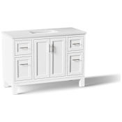Kohler Quo 48" Free Standing Single Basin Vanity Set with Cabinet and Quartz Vanity Top White
