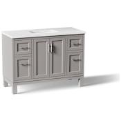 Kohler Quo 48" Free Standing Single Basin Vanity Set with Cabinet and Quartz Vanity Top Mohair Grey