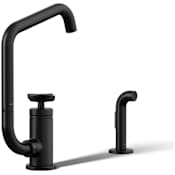 Kohler Billet 1.5 GPM Single Hole Kitchen Faucet - Includes Side Spray and Two Function Aerator Matte Black