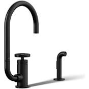 Kohler Billet 1.5 GPM Single Hole Kitchen Faucet - Includes Side Spray Matte Black