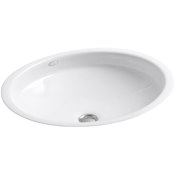 Kohler Canvas 19.44" Undermount Enameled Cast Iron Sink with Overflow White