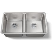 Kohler Buckley 32-1/4" Undermount Double Basin Stainless Steel Kitchen Sink Stainless Steel