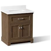 Kohler Charlemont 30" Free Standing Vanity Set with Cabinet and Quartz Vanity Top Draper Oak