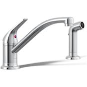 Kohler Jolt 1.5 GPM Single Hole Kitchen Faucet - Includes Side Spray Escutcheon Polished Chrome