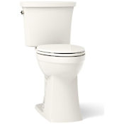 Kohler Kelston 1.28 GPF Two Piece Elongated Comfort Height Toilet with Left Hand Lever, ContinuousClean, CleanCoat, Revolution 360, and AquaPiston Technology Biscuit