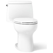 Kohler Santa Rosa One-Piece Compact Elongated 1.28 GPF Toilet with Revolution 360 Swirl Flushing Technology - Quiet Close Seat Included White