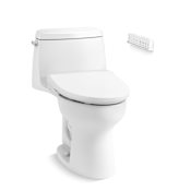 Kohler Santa Rosa One-Piece Comfort Height Compact Elongated Toilet - Includes Irvine E915 Elongated Bidet Seat with Remote Control White