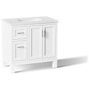Kohler Quo 36" Free Standing Single Basin Vanity Set with Cabinet and Quartz Vanity Top White