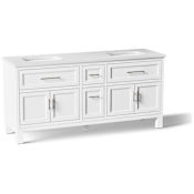 Kohler Quo 72" Free Standing Double Basin Vanity Set with Cabinet and Quartz Vanity Top White