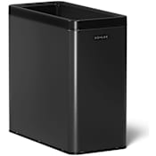 Kohler 12 Liter Stainless Steel and Plastic Free Standing Open Top Trash Can Black Stainless