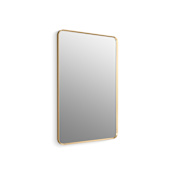 Kohler Essential 30" W x 45" H Transitional Rectangular Metal Framed Bathroom Wall Mirror Moderne Brushed Gold