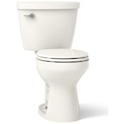 Kohler Cimarron 1.6 GPF Two Piece Round Chair Height Toilet with Left Hand Lever - Less Seat Biscuit