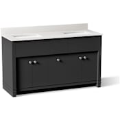 Kohler Alouette 60" Free Standing Double Basin Vanity Set with Cabinet and Quartz Vanity Top Dark Warm Grey