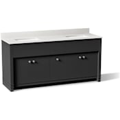 Kohler Alouette 72" Free Standing Double Basin Vanity Set with Cabinet and Quartz Vanity Top Dark Warm Grey