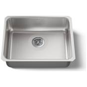 Kohler Undertone 23" Single Basin Under-Mount 18-Gauge Stainless Steel Kitchen Sink with SilentShield Stainless Steel