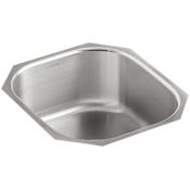 Kohler Undertone 16" Single Basin Under-Mount 18-Gauge Stainless Steel Kitchen Sink with SilentShield Stainless Steel