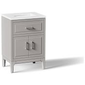 Kohler Seer 24" Free Standing Single Basin Vanity Set with Cabinet, and Quartz Vanity Top Mohair Grey