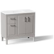 Kohler Seer 36" Free Standing Single Basin Vanity Set with Cabinet, and Quartz Vanity Top Mohair Grey