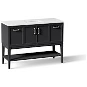 Kohler Winnow 48" Free Standing Single Basin Vanity Set with Cabinet, and Quartz Vanity Top Slate Grey