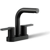Kohler Elate 0.5 GPM Centerset Bathroom Faucet with Clicker Drain Assembly Matte Black