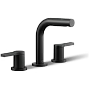 Kohler Elate 1 GPM Widespread Bathroom Faucet with Clicker Drain Assembly Matte Black