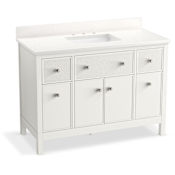 Kohler Malin by Studio McGee 48" Free Standing Vanity Set with Cabinet and Quartz Vanity Top White