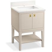 Kohler Seagrove by Studio McGee 24" Free Standing Single Basin Vanity Set with Cabinet and Quartz Vanity Top Light Clay