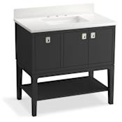 Kohler Seagrove by Studio McGee 36" Free Standing Single Basin Vanity Set with Cabinet and Quartz Vanity Top Ferrous Grey