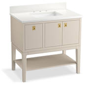 Kohler Seagrove by Studio McGee 36" Free Standing Single Basin Vanity Set with Cabinet and Quartz Vanity Top Light Clay