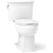Kohler Archer 1.28 GPF Two-Piece Elongated Comfort Height Toilet with AquaPiston Technology - Seat Not Included White