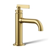 Kohler Castia by Studio McGee 1.2 GPM Single Hole Bathroom Faucet with Drain Assembly Vibrant Brushed Moderne Brass
