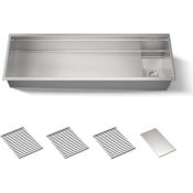 Kohler Synthos 57-3/4" Undermount Single Basin Stainless Steel Kitchen Sink with Basin Rack and Basket Strainer Stainless Steel