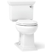 Kohler Memoirs Stately 1.28 GPF Two-Piece Elongated Comfort Height Toilet with Right Hand Trip Lever and AquaPiston Technology - Seat Not Included White