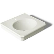 Kohler Claude by Studio McGee 24-1/8" Oval Fireclay Console, Pedestal Bathroom Sink with Single Faucet Hole Dune