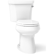 Kohler 1.28 GPF Two-Piece Comfort Height Elongated Toilet with 10" Rough In, Right Hand Trip Lever and Tank Locks from the Highline Collection White