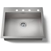 Kohler Vault 25" Single Basin Top-Mount/Under-Mount 18-Gauge Stainless Steel Kitchen Sink with SilentShield Stainless Steel