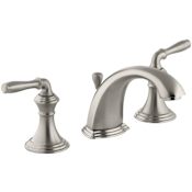 Kohler Devonshire Widespread Bathroom Faucet with UltraGlide Valve and Quick Mount Technology - Free Metal Pop-Up Drain Assembly with Purchase Brushed Nickel