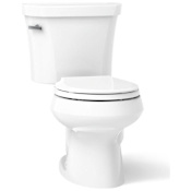 Kohler Wellworth 1.28 GPF Two-Piece Round Toilet with 14" Rough In and Left-Hand Trip Lever - Seat Not Included White
