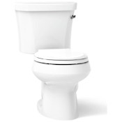 Kohler Wellworth 1.28 GPF Two-Piece Round Toilet with 14" Rough In and Right-Hand Trip Lever - Seat Not Included White