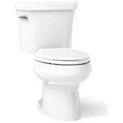 Kohler Wellworth 1.28 GPF Two-Piece Elongated Toilet with 14" Rough In and Left-Hand Trip Lever - Seat Not Included White
