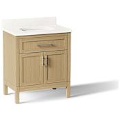 Kohler Hadron 30" Free Standing Single Basin Vanity Set with Cabinet and Quartz Vanity Top Light Oak