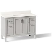 Kohler Hadron 48" Free Standing Single Basin Vanity Set with Cabinet and Quartz Vanity Top Atmos Grey