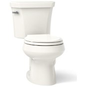 Kohler 1.6 GPF Two-Piece Round Toilet with 12" Rough In from the Wellworth Collection Biscuit