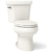 Kohler 1.28 GPF Two-Piece Elongated Toilet with 12" Rough In from the Wellworth Collection Biscuit