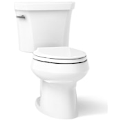 Kohler 1.28 GPF Two-Piece Elongated Toilet with 12" Rough In and Insuliner from the Wellworth Collection White