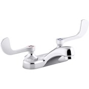 Kohler Triton Bowe 0.5 GPM Deck Mounted Bathroom Faucet with Wristblade Handles Polished Chrome