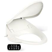 Kohler PureWash E750 Elongated Bidet Seat with Touchscreen Remote Control with Two Programmable User Presets, Continuously Heated Water, Front and Rear Wash Modes, Adjustable Water Temperature and Pressure, Automatically UV Light Self-Cleaning Stainless Steel Wand, Heated Seat, Warm-air Drying System, Carbon Filter, and LED Nightlight Technology Biscuit