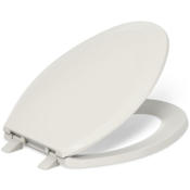 Kohler Lustra Q2 Elongated Closed-Front Toilet Seat with Quick-Release and Quick-Attach Hinges Almond